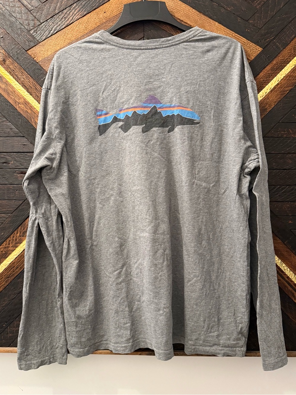 Patagonia Fitz Roy Trout Long Sleeve Organic Cotton Made in USA